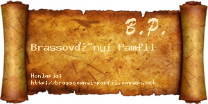 Brassoványi Pamfil névjegykártya